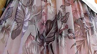 Can You Handle This Hairy Mature Flashing in Transparent Dress Outdoors?