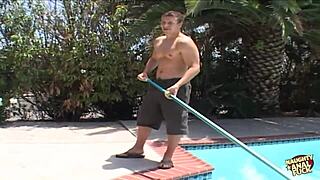 The pool guy fucks hard tanned bitches with deepthroat, anal, and big tits when they ask politely!