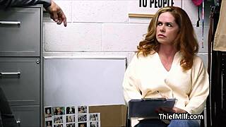 i'm an aussie milf riding a big cock in the office after stealing lingerie