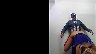 Savana Styles blows Captain America in cosplay!