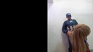 Savana Styles blows Captain America in cosplay!