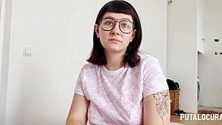 Beautiful young Meraki rides Torbe's cock and swallows cum