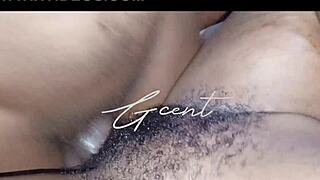 close up on passionate hairy sex with girlfriend moaning and screaming in missionary