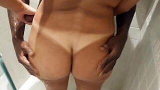 Husband says, Watch Karina take Lucas's big black cock in shower.