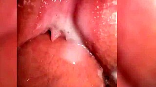 Fucking juicy pussy full of cum close up!