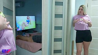 big tits stepdaughter caught spying on stepdad again