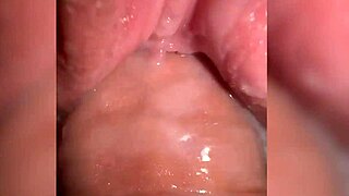 Fucking juicy pussy full of cum close up!