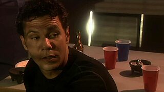 Hannah Harper in heels and lingerie takes massive loads on the bed 😍