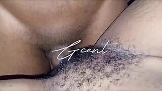 close up on passionate hairy sex with girlfriend moaning and screaming in missionary