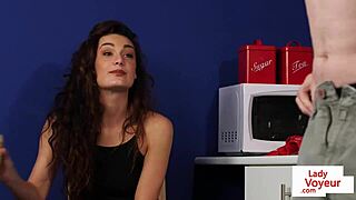 British Office Voyeur Humiliates Tattoo Sub With Jerk Off Instructions