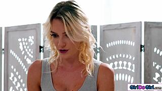 Busty masseuse discovers butt plug in client's ass