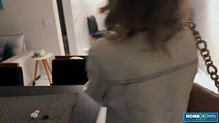 Scarlett Taylor gives her lover a blowjob while driving