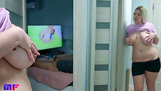 big tits stepdaughter caught spying on stepdad again