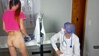 Oh wow, the team rips clothes for first pussy exam!