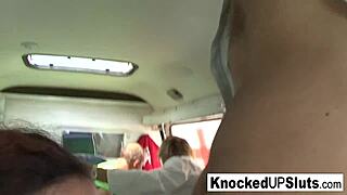 Two Pregnant Brunettes Fucked Hard in Wild Orgy Group Action