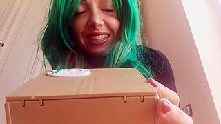 The sexy giantess in roleplay is hungry for you in her nerdy outfit