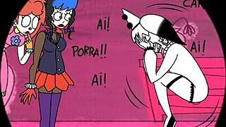 Goth cartoon clowns engage in sex with lots of fun