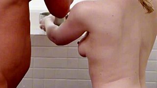 Wow! Petite busty blonde teen masseuse rides and sucks client hard!