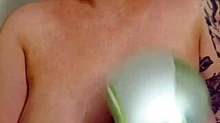 BLONDE WITH BIG BOOBS BATHES IN SHOWER