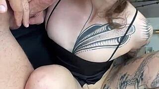 Backstage Blowjob with Hot Teen’s Anal Toy Solo