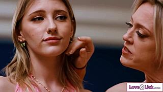 big tits cougar stepmom devours her teen stepdaughter's pussy