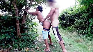 Let’s sneak into the bushes and pound my tight ass hard.