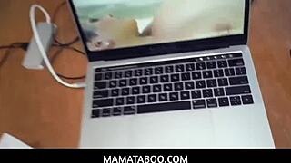 Stepmom Lilith Morningstar gets horny and fucks her stepson early morning