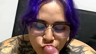 I give my neighbor a sloppy blowjob until he finishes