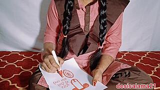 Tuition Teacher Catches Student Painting Genitals and Roughly Fucks Her Pussy and Ass