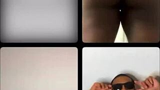 amateur with big tits and ass performs on ig live with big cock