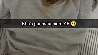 Cheating college girlfriend banged on Snapchat for debt. Cucked boyfriend watches her get cummed on!