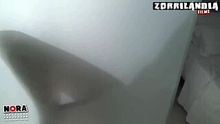 in the shower trailer with blonde teen bathing