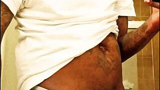 youngstarbrazy with tattoos warms up by sucking big black monster cock.