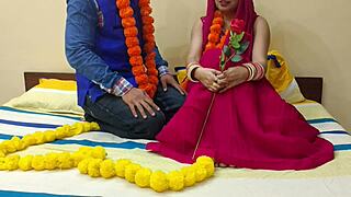 First Night Desi Beauty Ravished by Her Addicted Husband in Bed