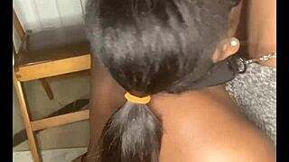 Thick ebony slut spreads huge tits and ass in garage