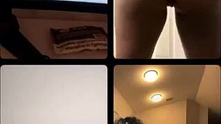 amateur with big tits and ass performs on ig live with big cock