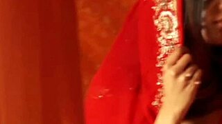 Princess Jasmine in lingerie gives jerk off instructions during solo masturbation session.