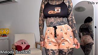 sexy sleepwear try-on in bedroom with cute european amateurs