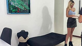 Tailor fucks hot Venezuelan in quickie, deepthroat and riding 😏