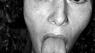 Rhonda, the BJ queen, sucks the cum out of my nuts