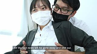 the female manager in the office tries to seduce her staff with anal and licking