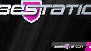 Babestation lesbians splash and play with food in a steamy shower session