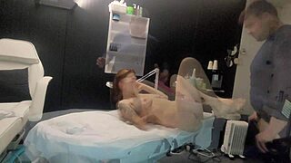 lady gets massage turned into face and pussy fucking