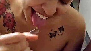 Alix avery, the cute ebony slut, expertly sucks black cock