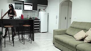 the maid surprised everyone with her hot body and skills.