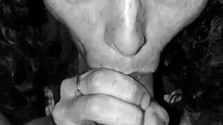 Rhonda, the BJ queen, sucks the cum out of my nuts