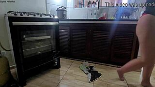 Hired a naughty maid who showed up naked for extra cash, Sophie Helenass! 😜