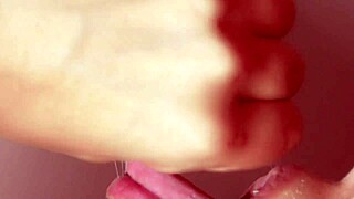 Japanese wife gives blowjob and swallows cum.