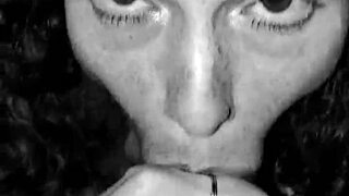 Rhonda, the BJ queen, sucks the cum out of my nuts