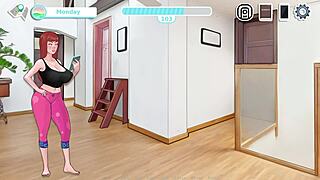 Oh, look at those big tits and ass on the fat teacher in this cartoon game! She's a BBW MILF with huge boobs!